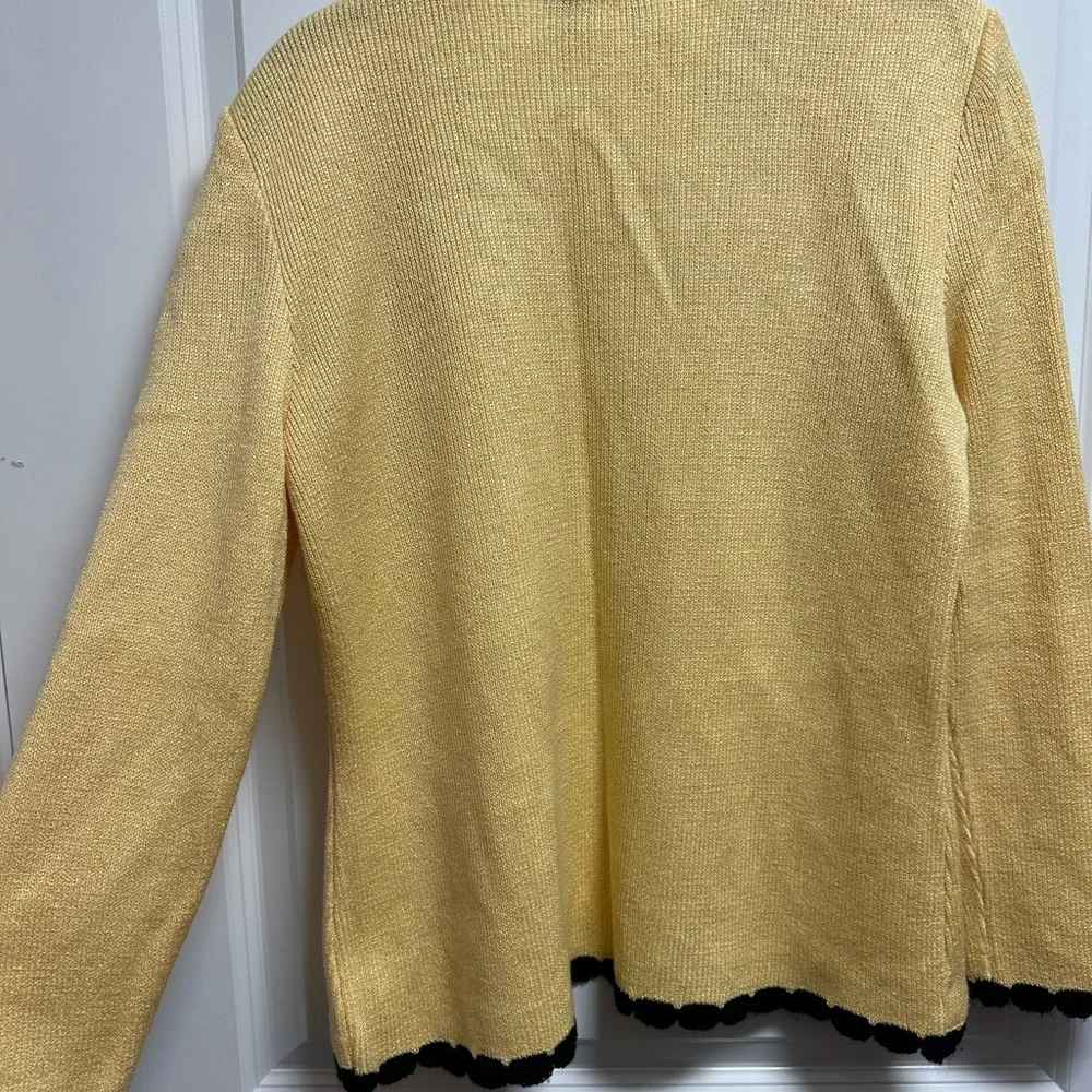 Vintage Mita Sport Yellow and Black Knit Cardigan 4 Petite - Picture 4 of 6